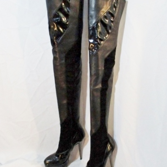 NEW GUCCI ITALY LEATHER Fetish Stiletto Boots - Picture 4 of 6